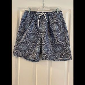 Vineyard Vines Men’s Swim Trunks Blue/White Size Medium